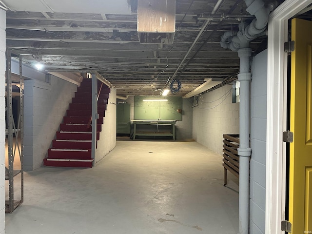 6065 Gladden Dr, Indianapolis, IN 46220 - unfinished below grade area featuring stairway