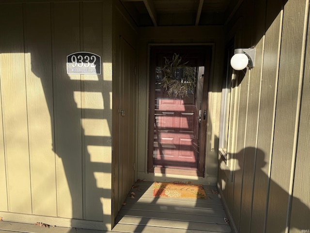 view of exterior entry