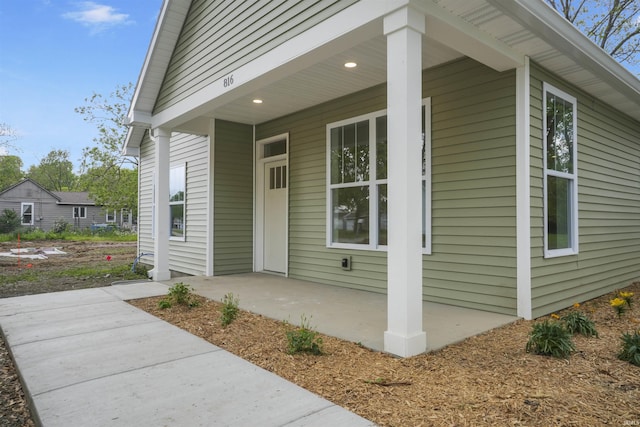 exterior space with covered porch