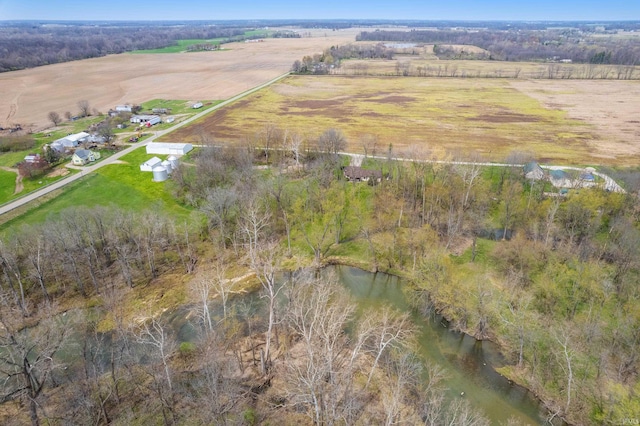bird's eye view with a rural view