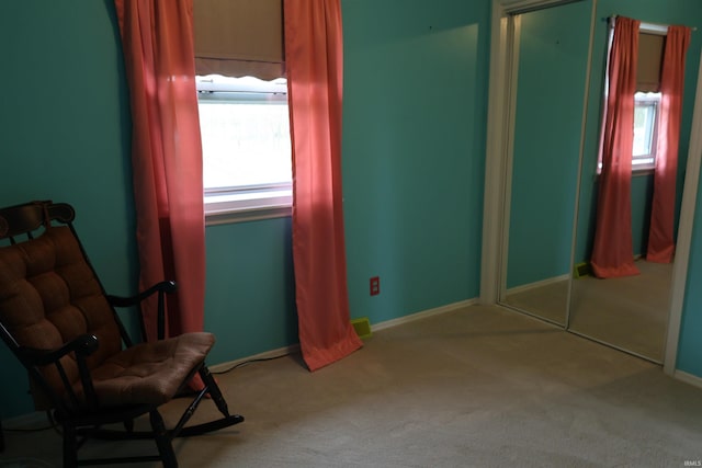 12176 E 350 N, Loogootee, IN 47553 - living area featuring carpet floors, a wealth of natural light, and baseboards