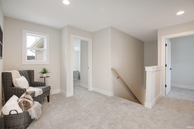 12793 Brick Rd Lot 4, Granger, IN 46530 - sitting room featuring recessed lighting, baseboards, carpet floors, and an upstairs landing