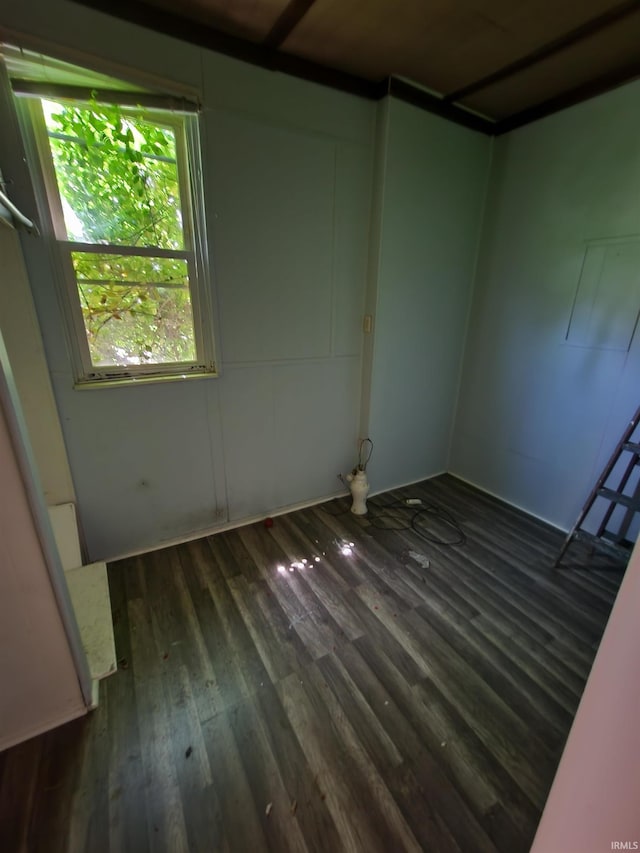 spare room featuring wood finished floors