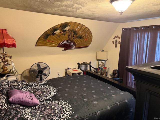bedroom with a textured ceiling