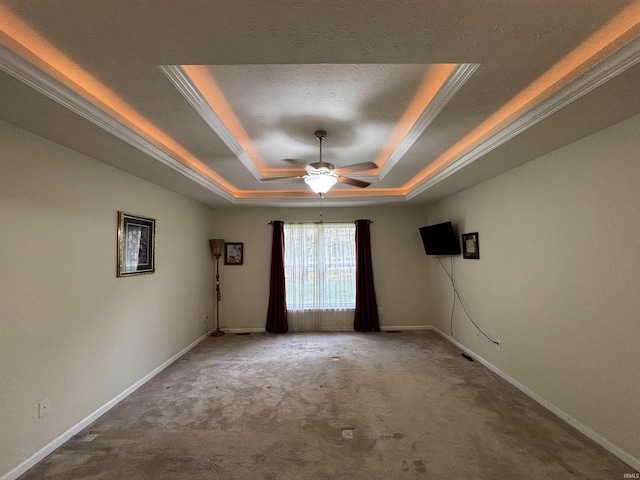 1807 Sterling Oaks Dr, Sellersburg, IN 47172 - carpeted empty room featuring a raised ceiling, baseboards, and ceiling fan