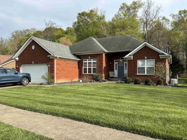 1807 Sterling Oaks Dr, Sellersburg, IN 47172 - single story home with an attached garage, brick siding, and a front yard