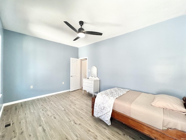 1505 High St, Logansport, IN 46947 - bedroom featuring ceiling fan, baseboards, light wood finished floors, and visible vents