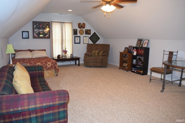 3201 Helmsford Ct, Evansville, IN 47715 - bedroom featuring vaulted ceiling and carpet