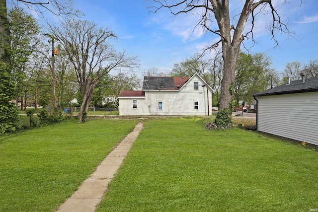 view of yard with fence