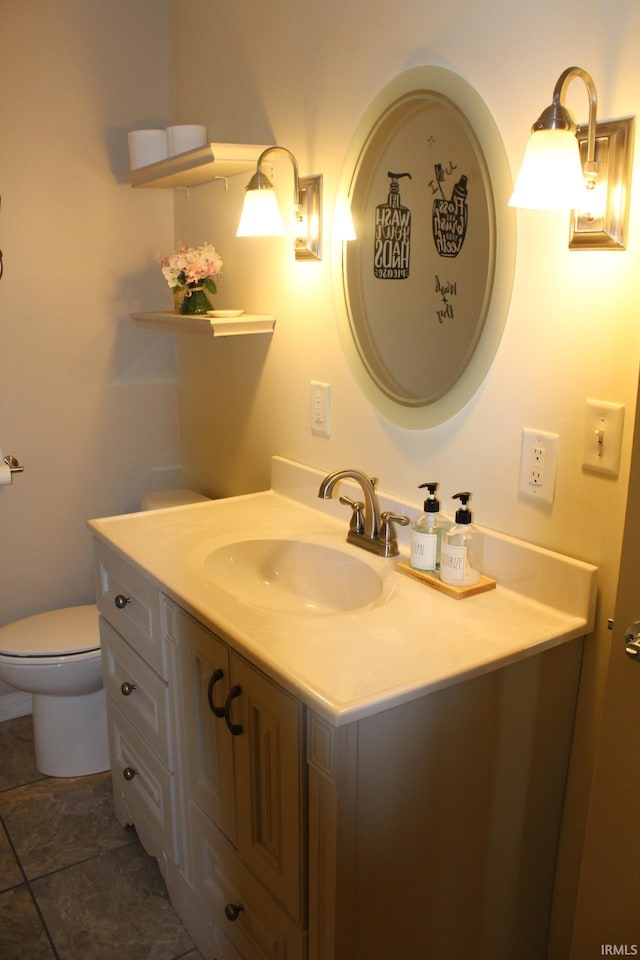 bathroom with toilet and vanity