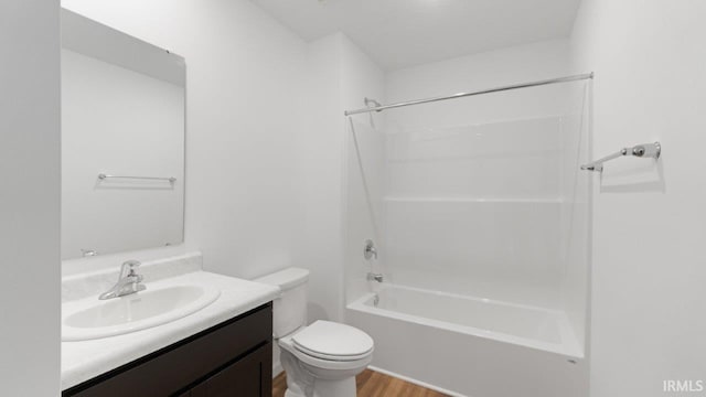 3353 Sika Trl, Waterloo, IN 46793 - full bathroom featuring vanity, bathing tub / shower combination, and wood finished floors