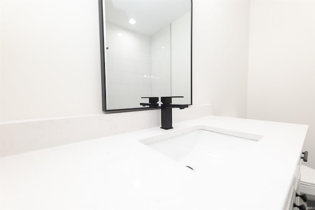 4026 W Carmola Dr, Bloomington, IN 47404 - bathroom with recessed lighting, toilet, and vanity