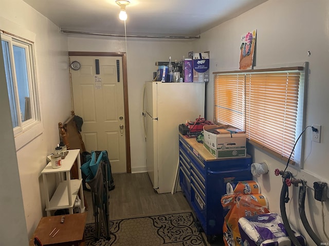 interior space with wood finished floors