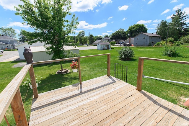 deck with a lawn
