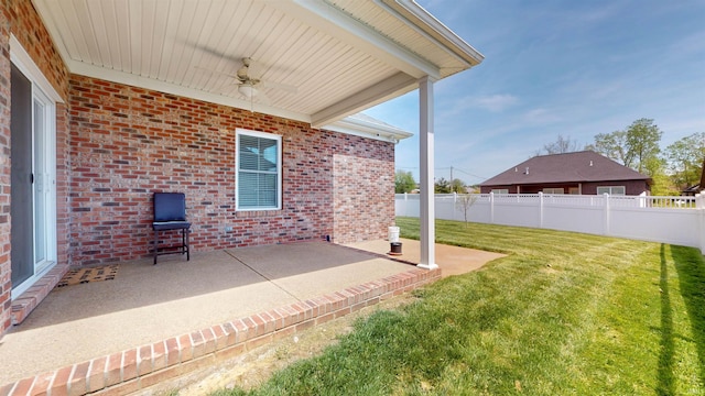 3512 Forestdale Dr, Newburgh, IN 47630 - view of patio featuring fence and a ceiling fan