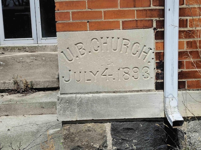 details featuring brick siding