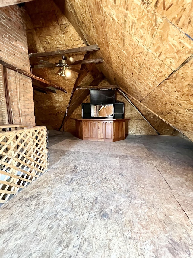 view of unfinished attic