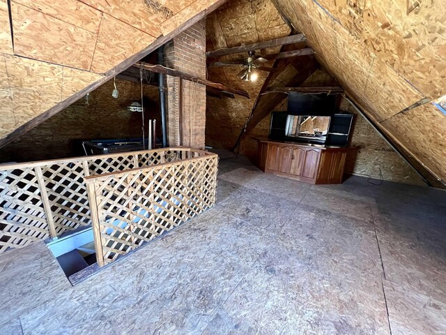 view of unfinished attic