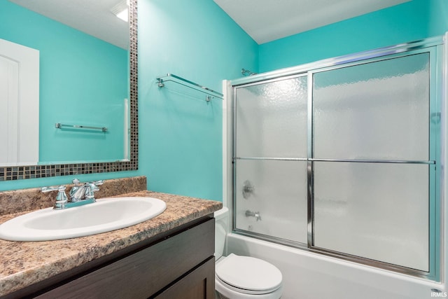 3018 Caradoza Cv, Fort Wayne, IN 46825 - full bathroom featuring vanity, enclosed tub / shower combo, and toilet