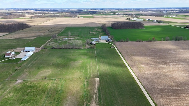 bird's eye view with a rural view