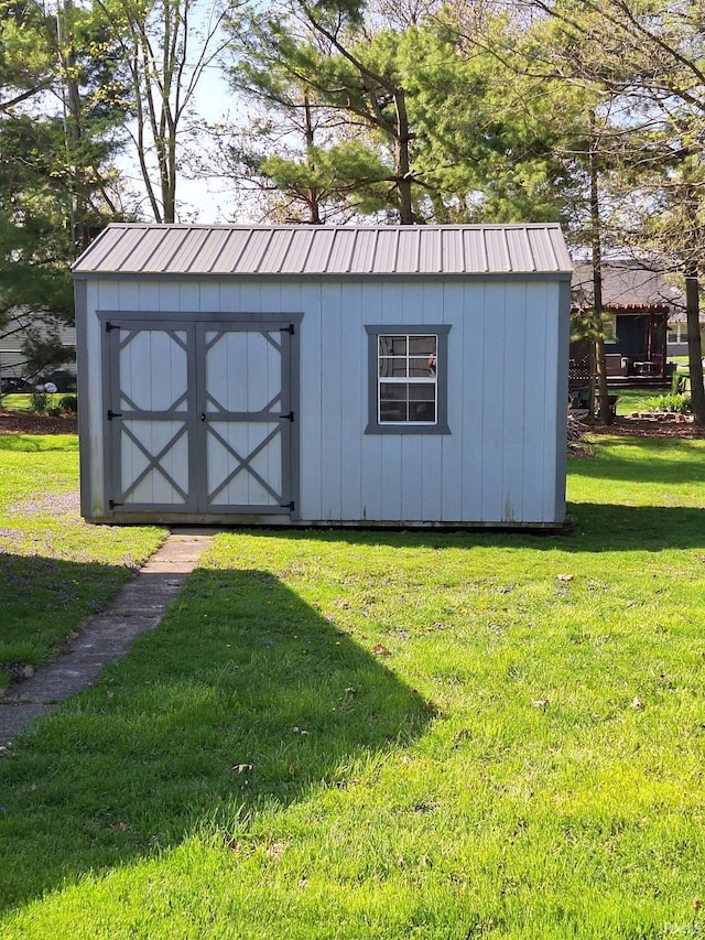 view of shed