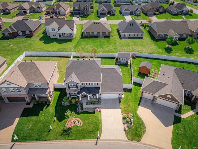 bird's eye view with a residential view