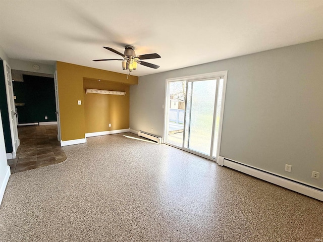 5126 Martinique Rd, Fort Wayne, IN 46815 - spare room featuring a ceiling fan, a baseboard heating unit, and baseboards