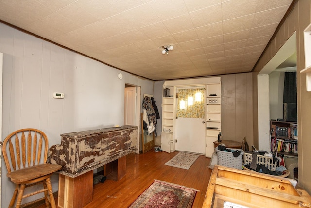 121 E Water St, Linden, IN 47955 - foyer entrance featuring ornamental molding and wood finished floors