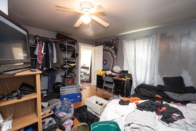 121 E Water St, Linden, IN 47955 - bedroom featuring wood finished floors and ceiling fan