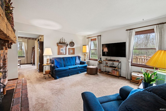 view of carpeted living area