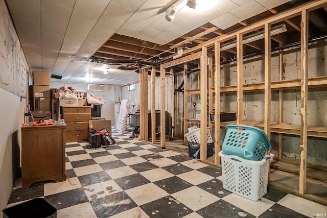 unfinished below grade area with tile patterned floors
