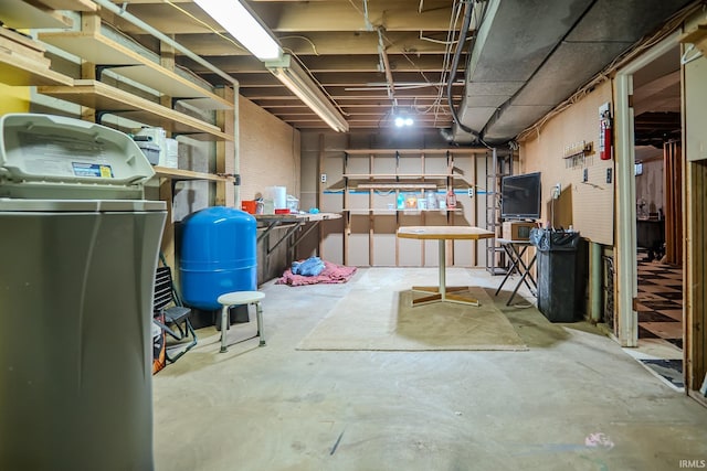 view of unfinished basement