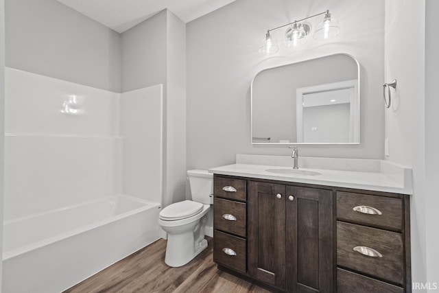 12274 Rain Lily Ct, Fort Wayne, IN 46814 - bathroom with toilet, shower / tub combination, wood finished floors, and vanity