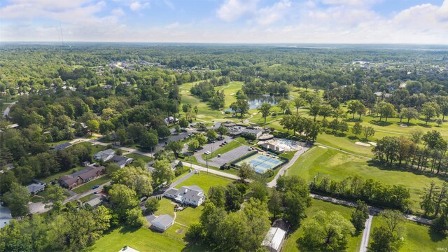 1711 Old Plank Rd, Newburgh, IN 47630 - aerial overview of property's location featuring a large body of water, a heavily wooded area, and a golf course