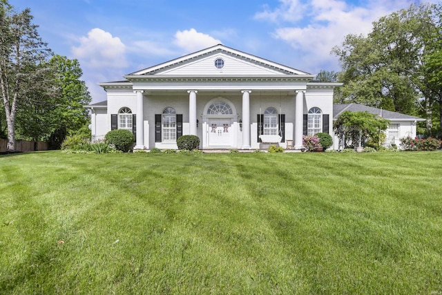 1711 Old Plank Rd, Newburgh, IN 47630 - greek revival house featuring a front yard and a porch
