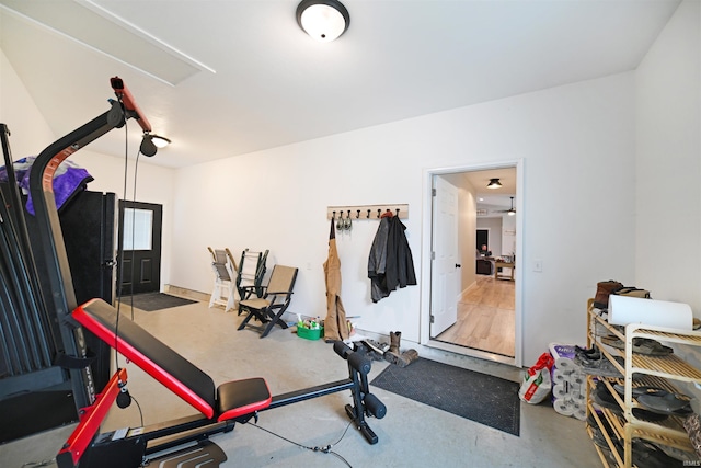view of workout area