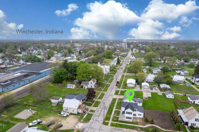 drone / aerial view with a residential view