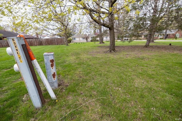 view of yard with fence