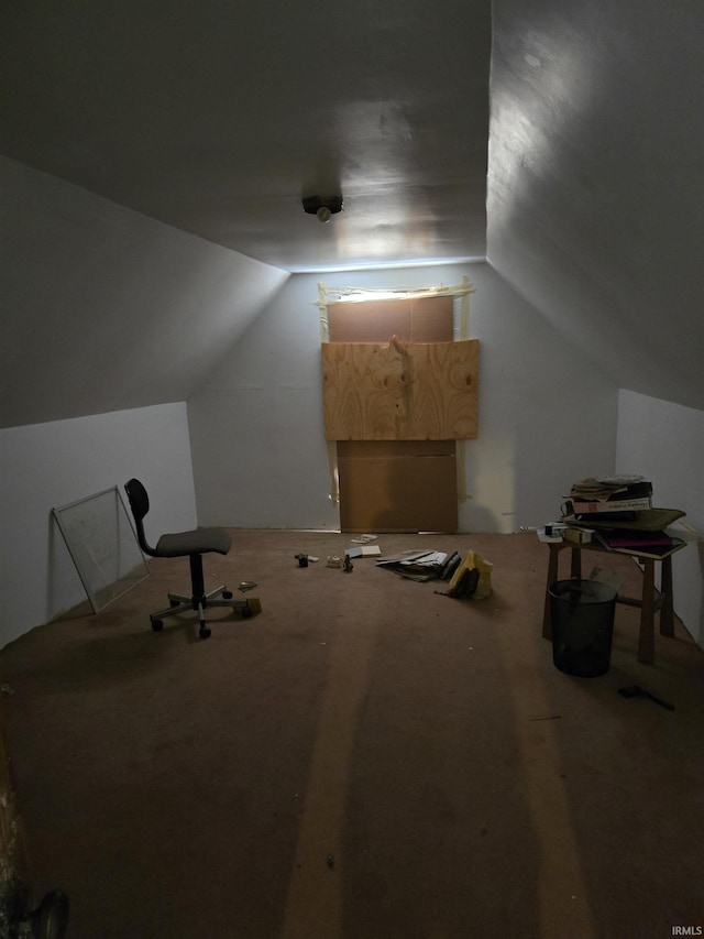 1225 Main St, Vincennes, IN 47591 - additional living space with carpet and vaulted ceiling