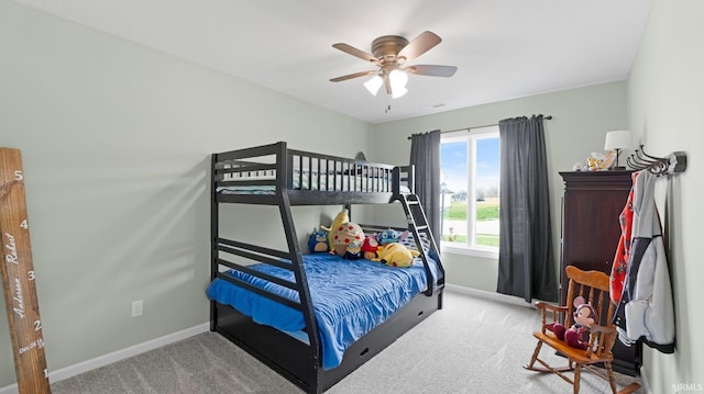 1905 Waynedale Dr, Garrett, IN 46738 - carpeted bedroom with ceiling fan and baseboards