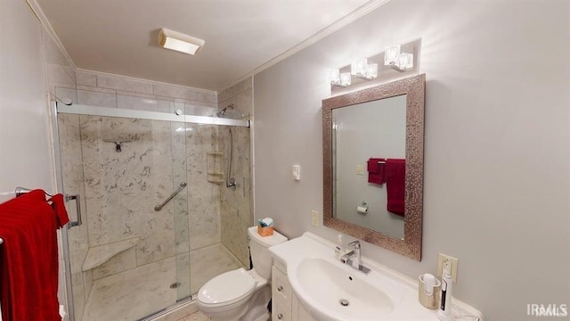 410 Riverside Dr, Jasper, IN 47546 - bathroom featuring a stall shower, toilet, and vanity