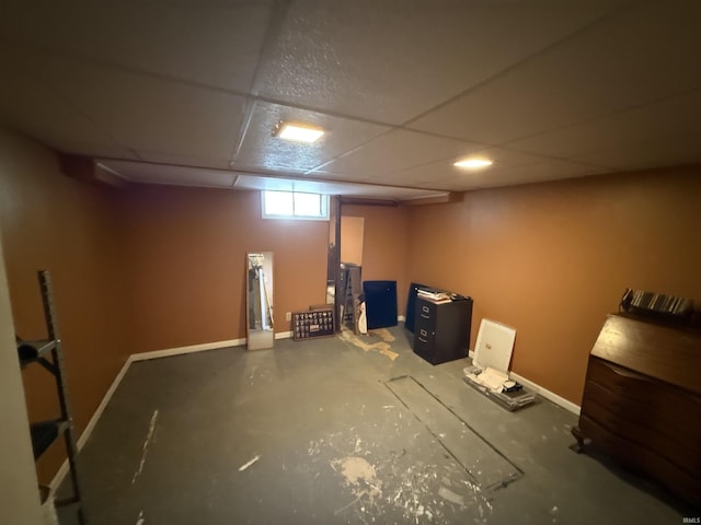 540 Fairfield Dr, Wabash, IN 46992 - basement with a paneled ceiling and baseboards