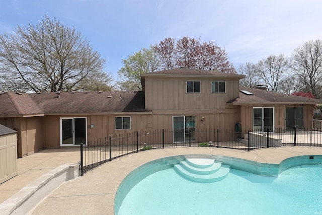 view of pool with fence, a patio, and a fenced in pool