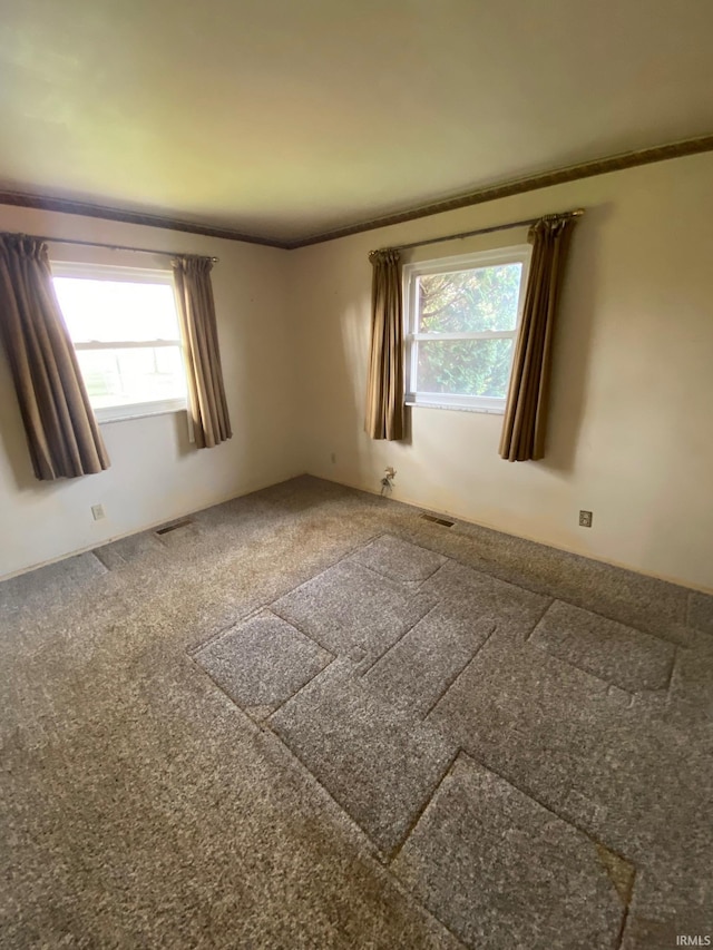 8441 E County Road 650 S, Selma, IN 47383 - empty room featuring visible vents, carpet flooring, and crown molding