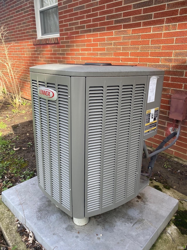 8441 E County Road 650 S, Selma, IN 47383 - exterior details featuring brick siding and cooling unit