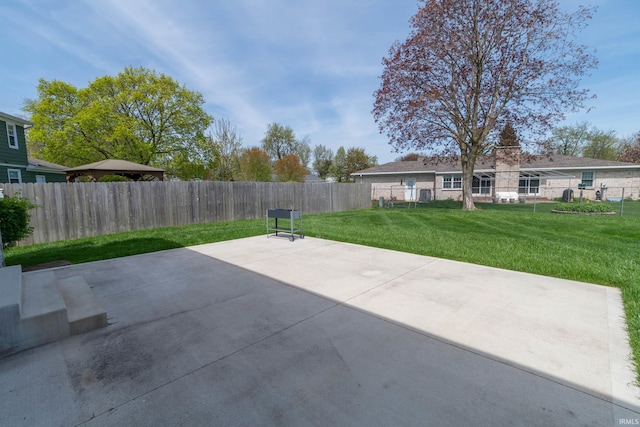 view of patio with a fenced backyard