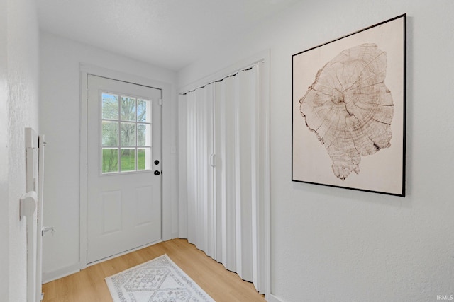 doorway featuring light wood-style floors