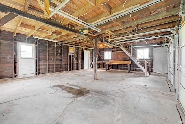 basement with stairway