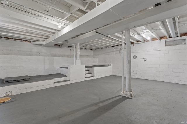 view of unfinished basement