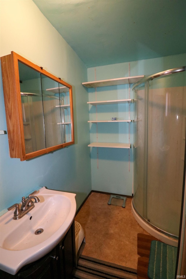 161 Orange Ave, Dunkirk, IN 47336 - bathroom featuring vanity and a stall shower
